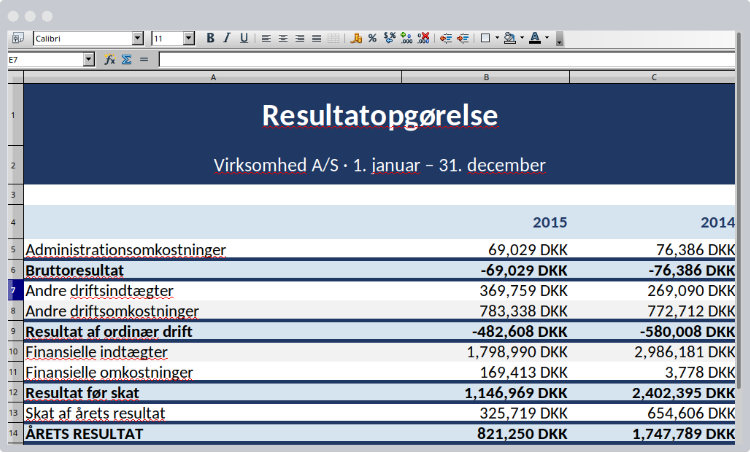 Regnskabsdata